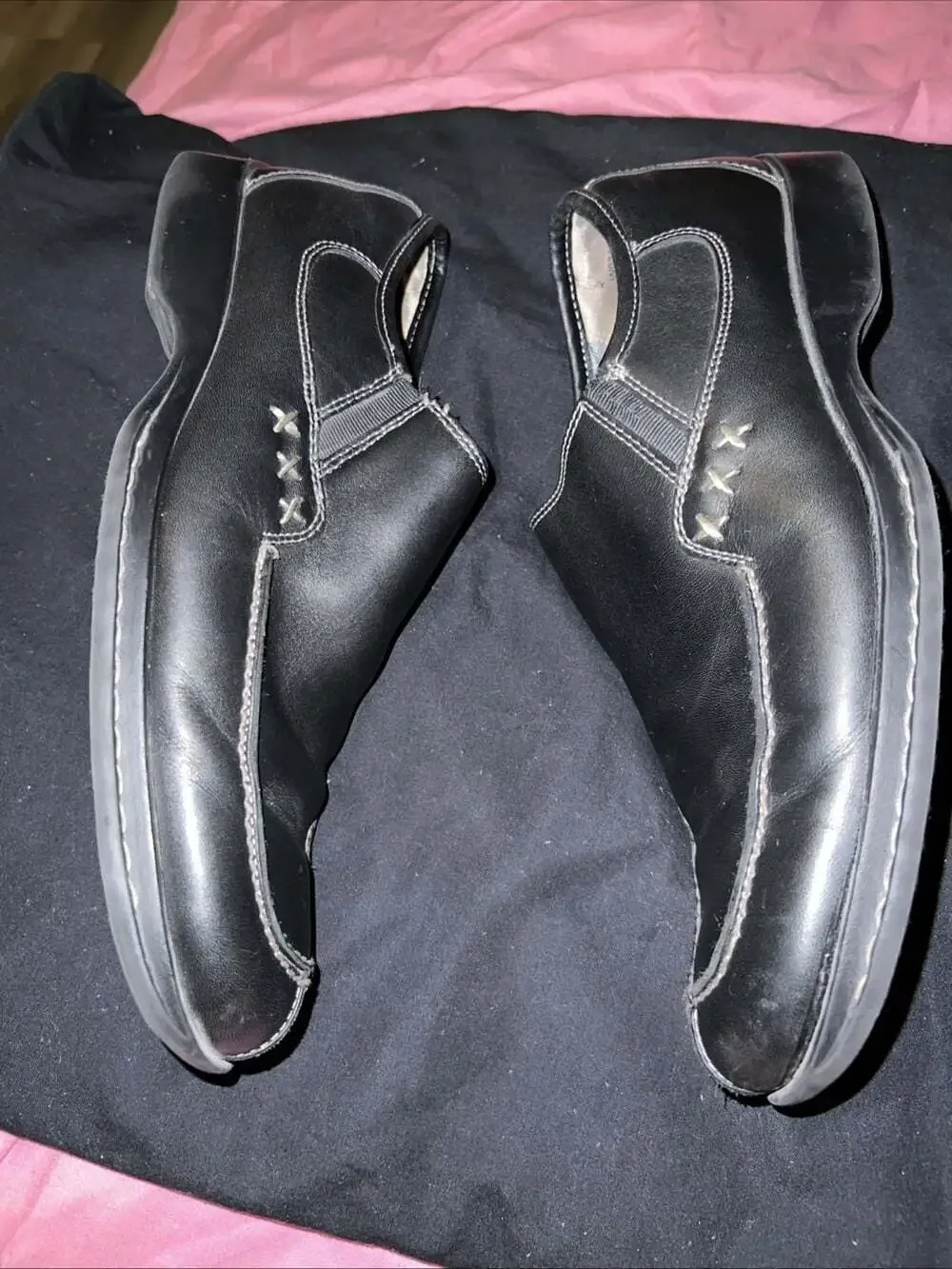Kenneth Cole Loafer Mens 8.5 Reaction Key Note Black Slip On Shoes Leather W0396
